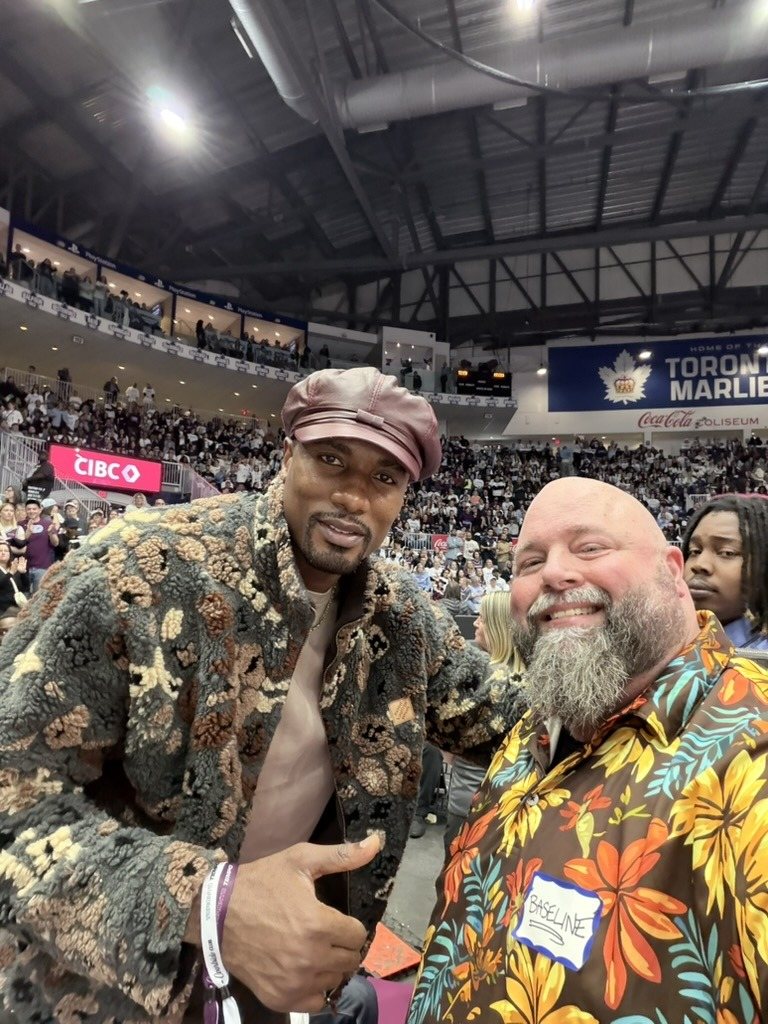 HawaiianShirtGuy with Serge Ibaka at a Toronto Tempo game